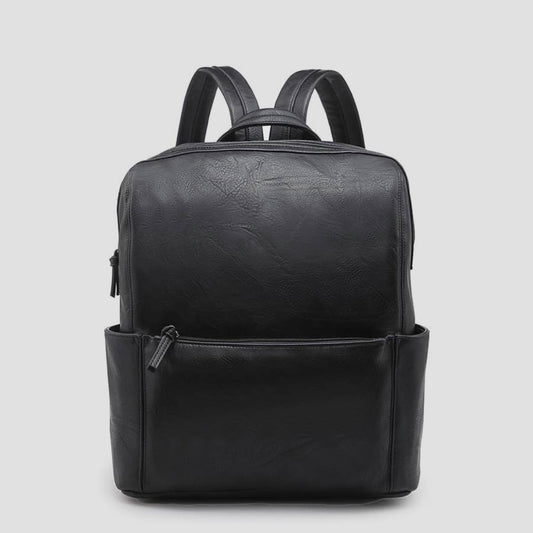 Jen & Co James Vegan Leather Backpack, Black