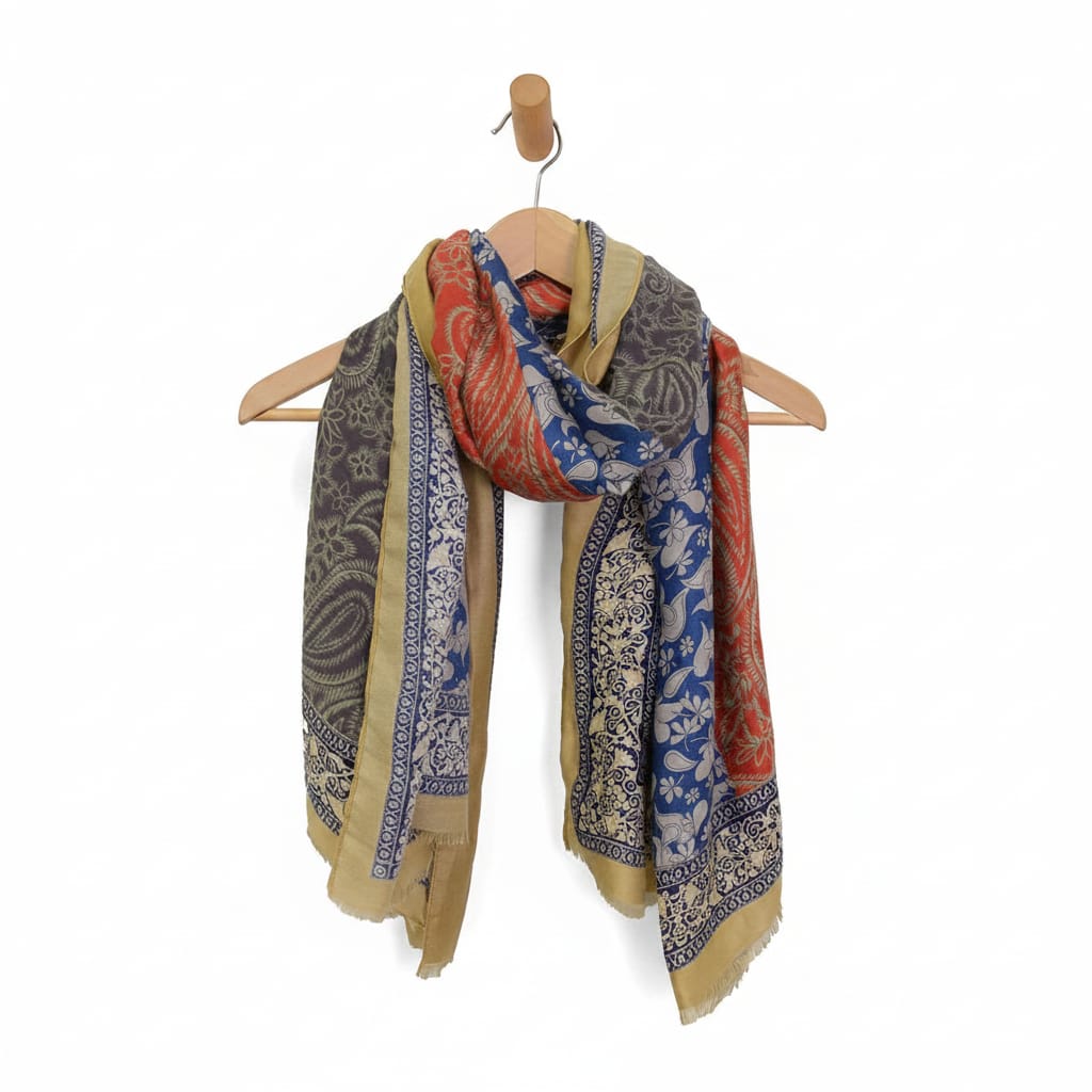 Joy Susan Scarves Joy Susan Paisley Flowers Scarf - Multiple Colors Joy Susan Paisley Flowers Scarf - Multiple Colors