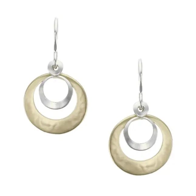 Marjorie Baer Earrings Marjorie Baer Layered Cutout Discs Wire Earrings - E9420DW Marjorie Baer Layered Cutout Discs Wire Earrings - E9420DW