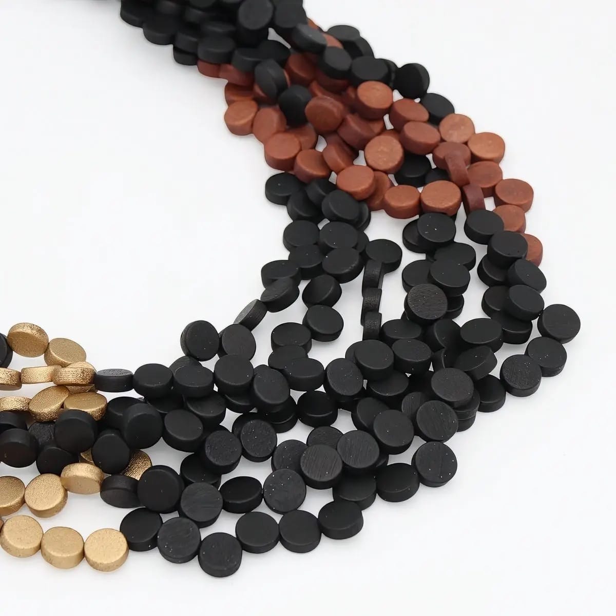Sylca Designs Necklaces Sylca Midnight Mosaic Wooden Statement Necklace Sylca Midnight Mosaic Wooden Statement Necklace