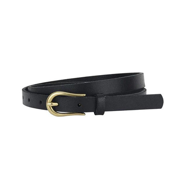 Leather Basic Skinny Equestrian Buckle Belt - Multiple Colors