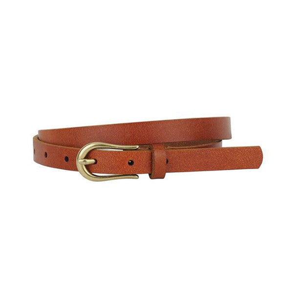 Leather Basic Skinny Equestrian Buckle Belt - Multiple Colors