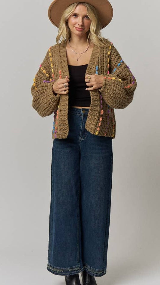 Madelyn Cardigans Multicolor Stitch Knit Cardigan Multicolor Stitch Knit Cardigan