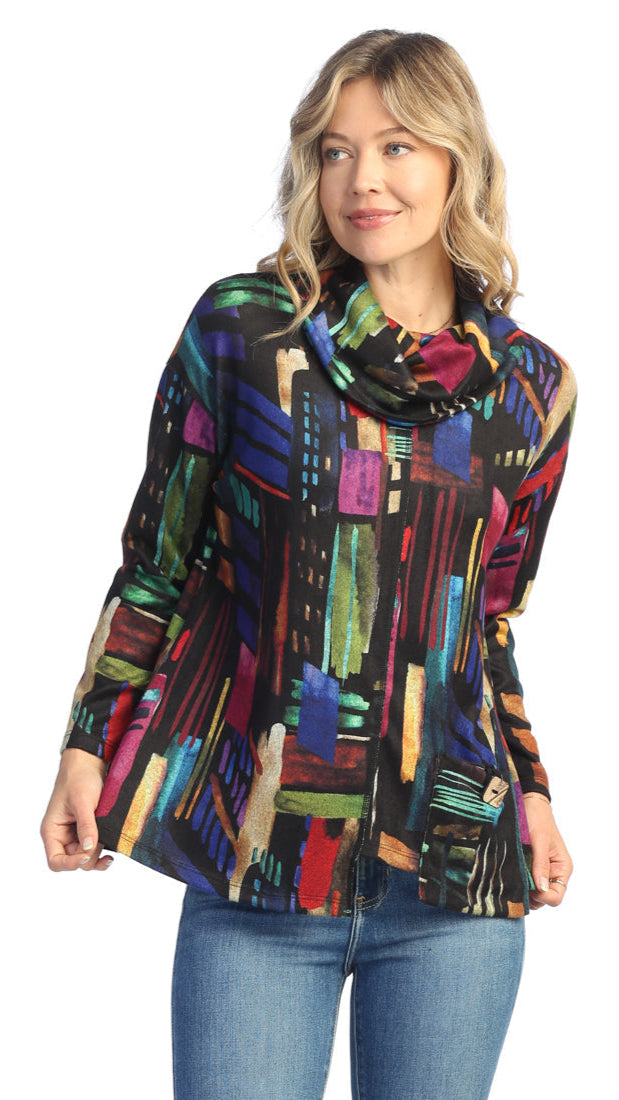 Jess & Jane Novelty Brush Turtleneck Tunic