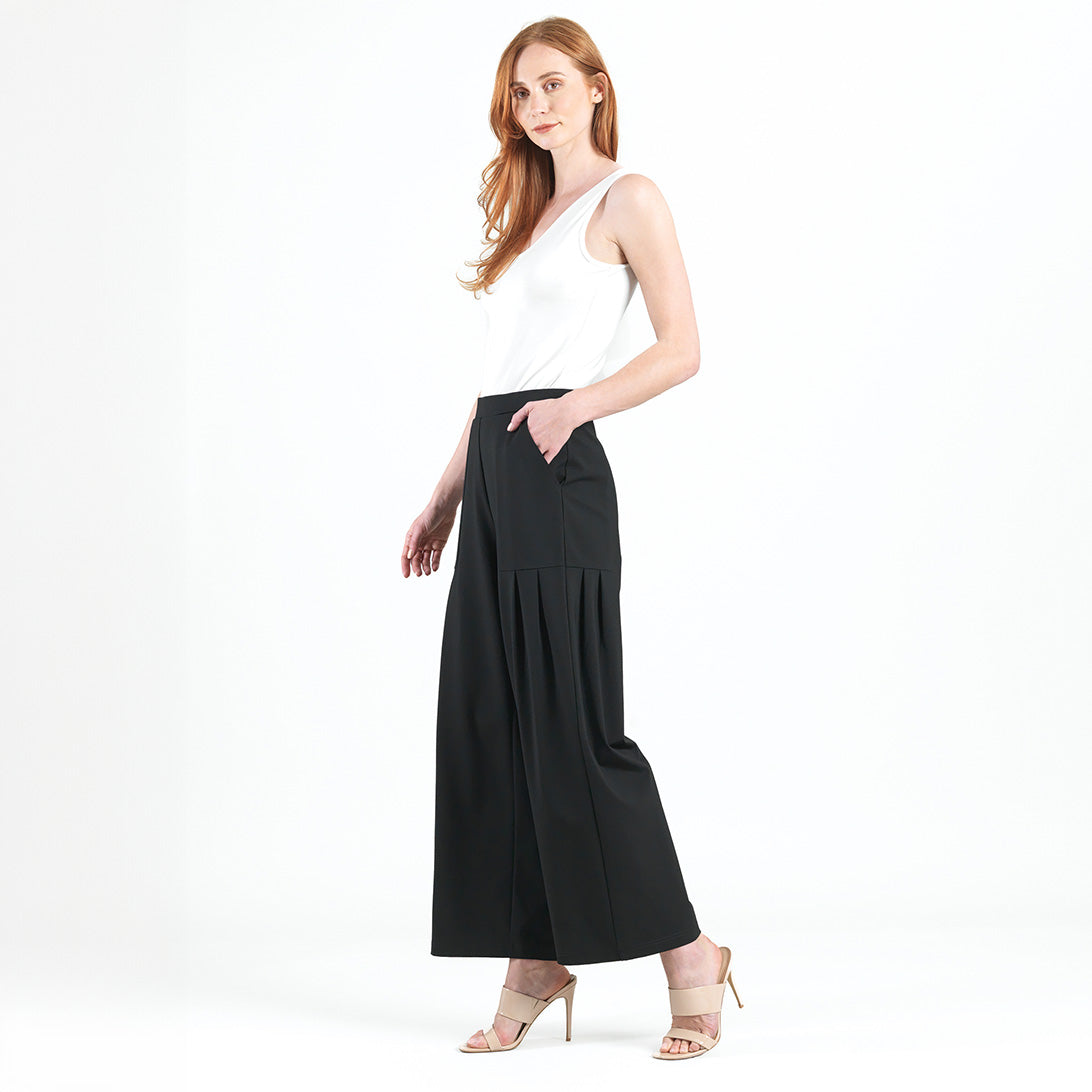 Clara Sunwoo Knit Pleated Wide Leg Pocket Pant