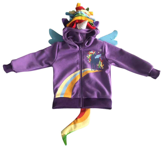 Doodle Pants Children's Clothing Doodle Pants Purple Rainbow Unicorn 3D Hoodie 55350494 Doodle Pants Purple Rainbow Unicorn 3D Hoodie