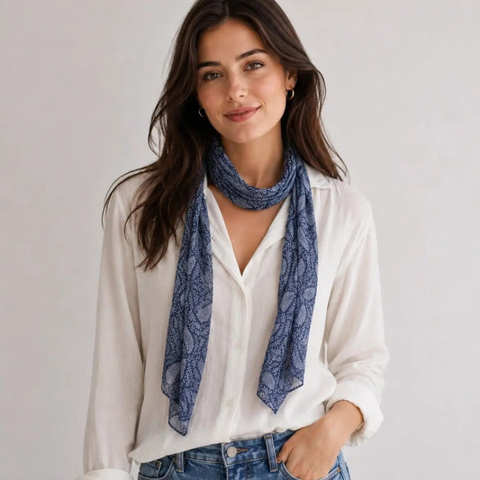 Quintessential Scarves Quintessential Ignacio Navy Silk Scarf Quintessential Ignacio Navy Silk Scarf