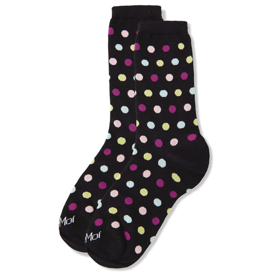 MeMoi Socks MeMoi Multicolor Polka Dots Bamboo Blend Crew Socks 88109022 MeMoi Multicolor Polka Dots Bamboo Blend Crew Socks