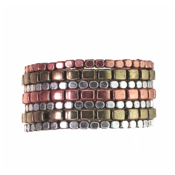 Kole Design Square Stretch Bracelet Set - Multiple Colors