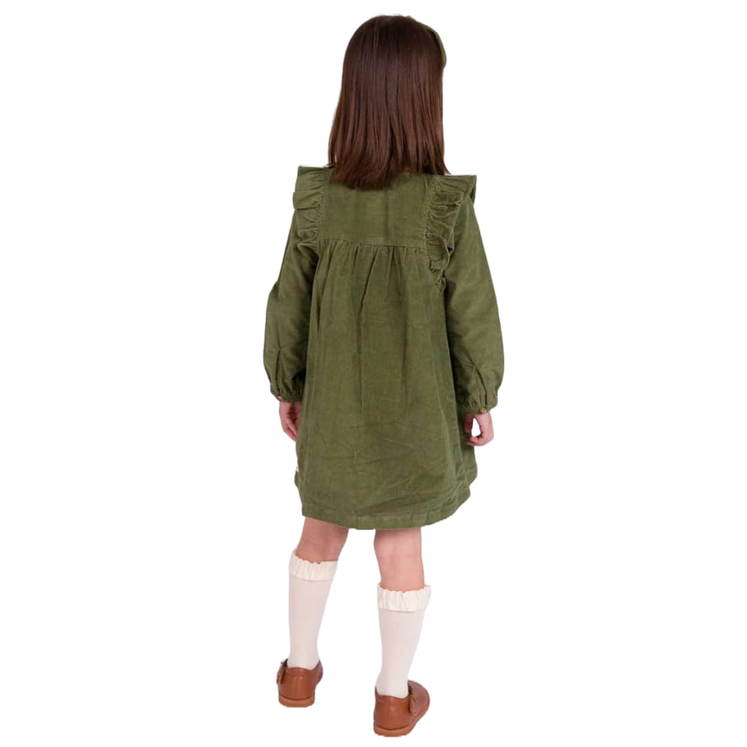 RuffleButts Children's Clothing RuffleButts Stretch Corduroy Ruffle Dress RuffleButts Stretch Corduroy Ruffle Dress
