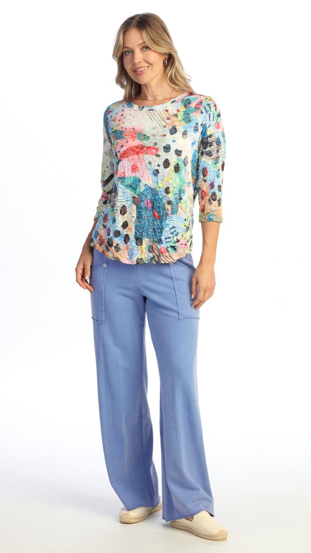 Jess & Jane Tops Jess & Jane Crushed 3/4 Sleeve Top Jess & Jane Crushed 3/4 Sleeve Top