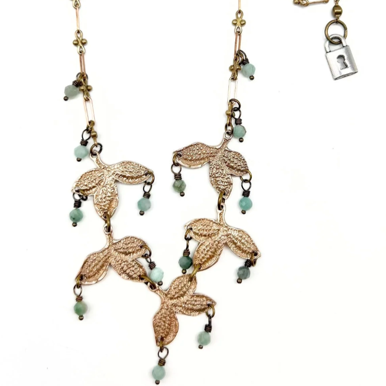 Lock & Key Lace Flower Necklace