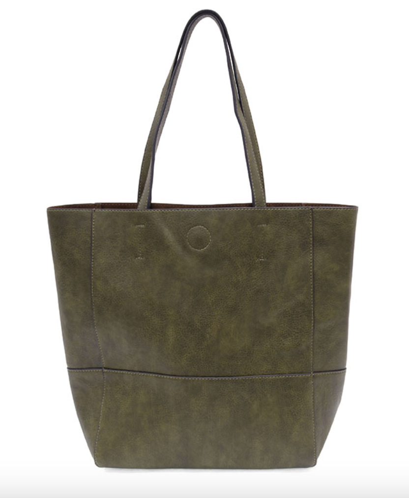 Joy Susan Vegan Leather Faith Raw Edge Tote - Multiple Colors
