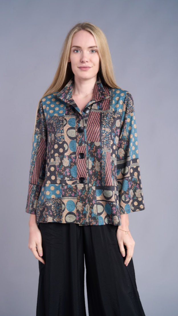 Shana Apparel Bracelet Sleeve Swing Blouse