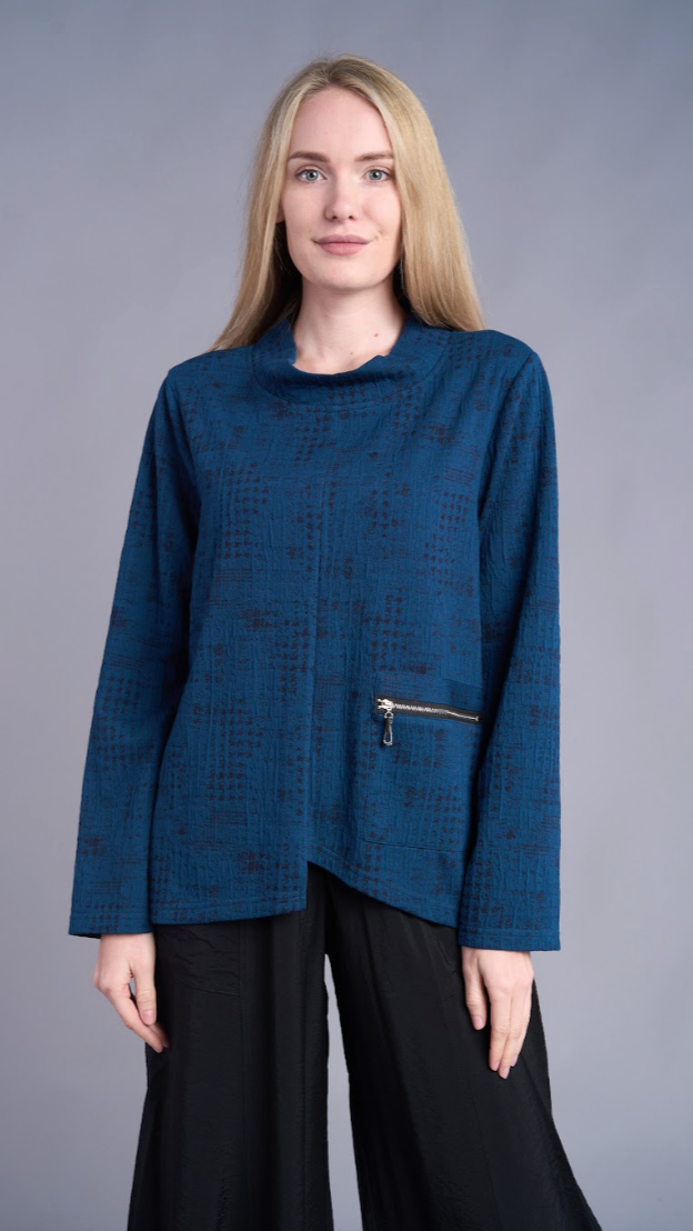 Shana Apparel Zip Pocket Pullover Top