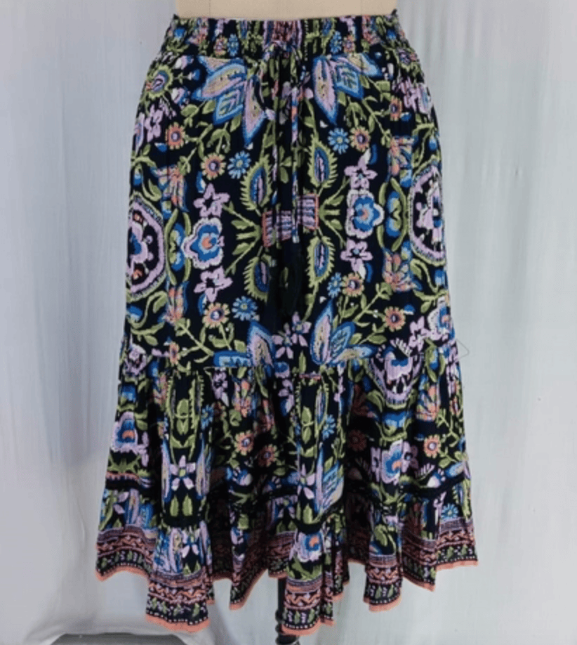 Lola P. Skirts Tiered Midi Skirt - Multiple Colors 83604190 Tiered Midi Skirt - Multiple Colors