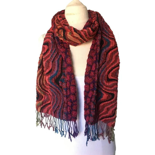 J & X Scarves Swirl Knit Scarf - Multiple Colors Swirl Knit Scarf - Multiple Colors