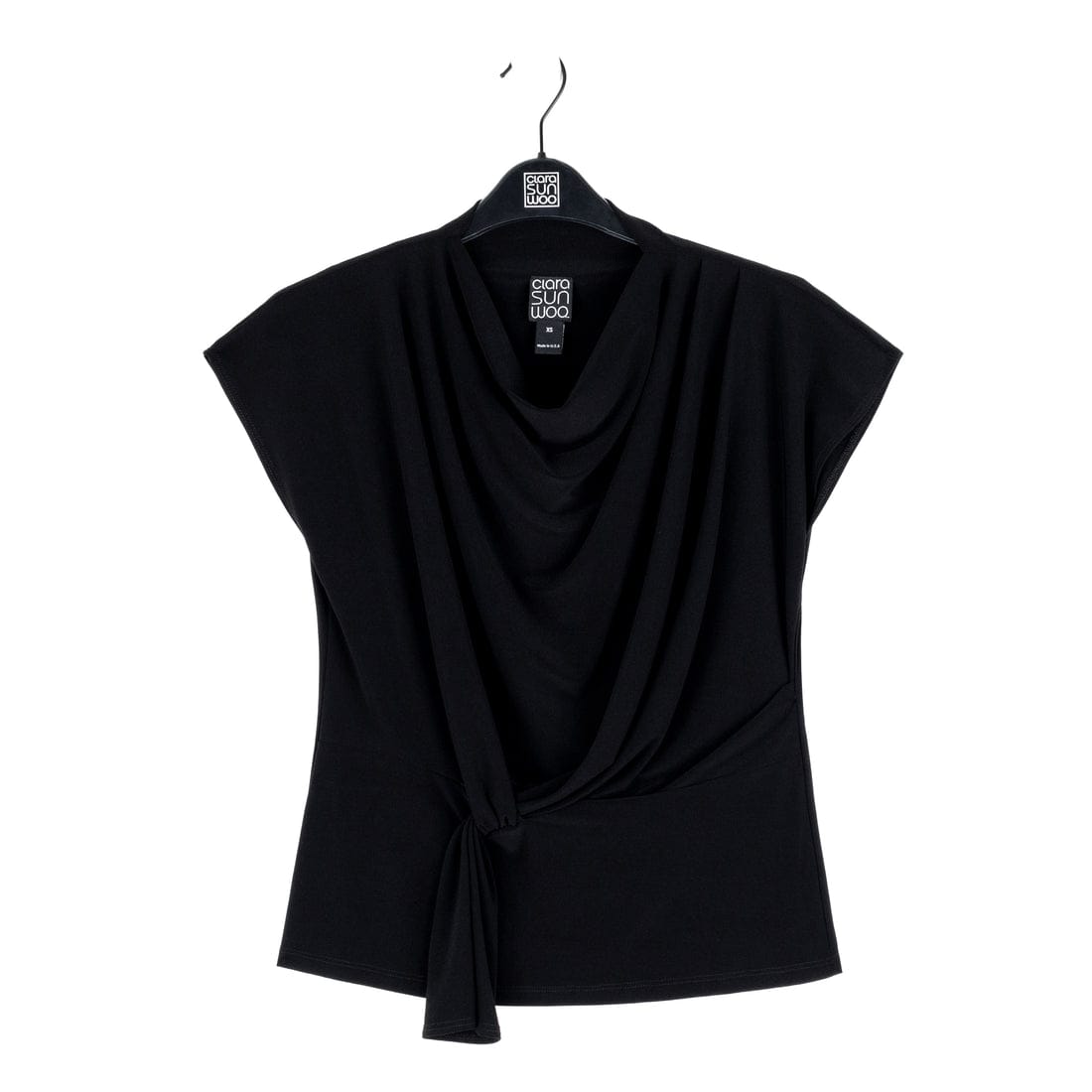 Clara Sunwoo Tops Clara Sunwoo Drape Neck Loop Front Top Clara Sunwoo Drape Neck Loop Front Top