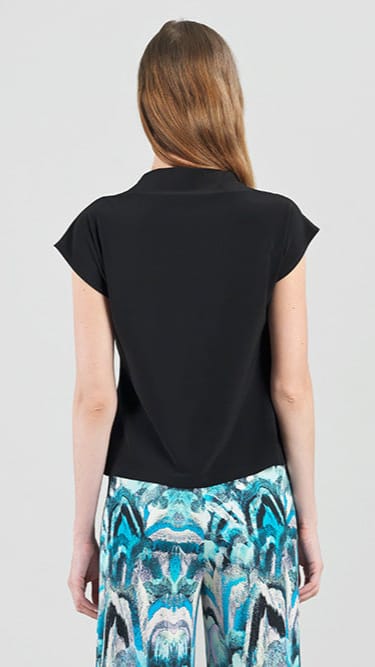 Clara Sunwoo Tops Clara Sunwoo Drape Neck Loop Front Top Clara Sunwoo Drape Neck Loop Front Top