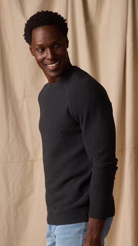 The Normal Brand Men's Sweaters The Normal Brand Coolmax Textured Crewneck Sweater The Normal Brand Coolmax Textured Crewneck Sweater