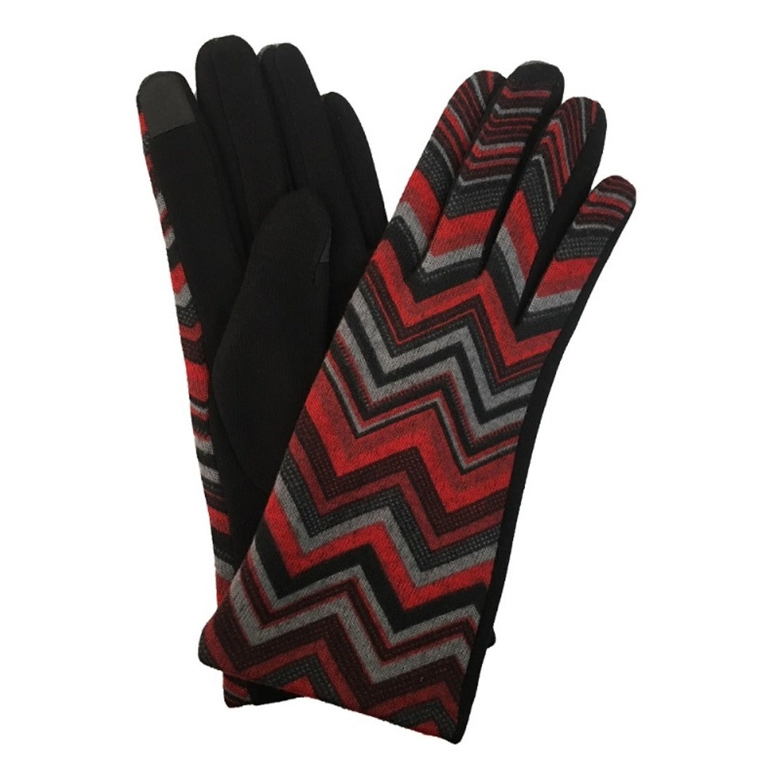 Zig-Zag Touch Screen Gloves - Multiple Colors