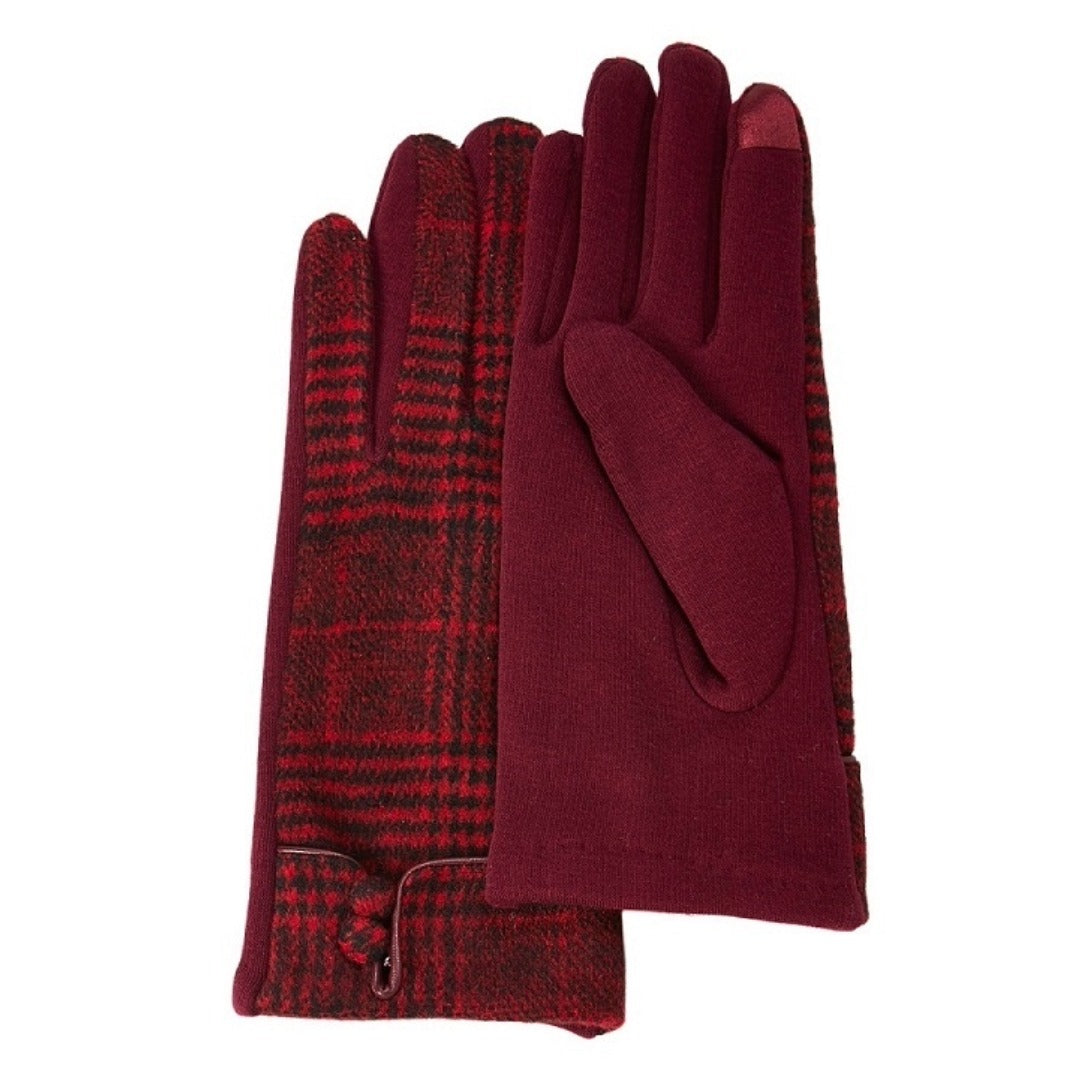 Plaid Touch Screen Gloves