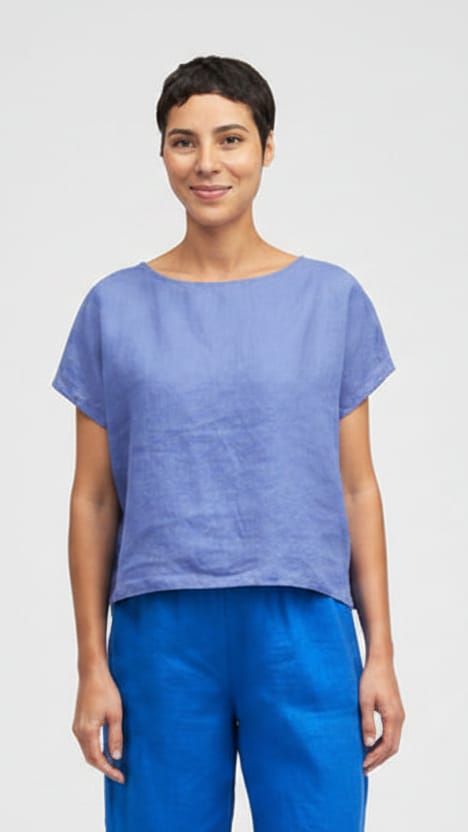 Cut Loose Tops Cut Loose Linen High-Low Short Sleeve Pullover - Multiple Colors 70153694 Cut Loose Linen High-Low Short Sleeve Pullover - Multiple Colors