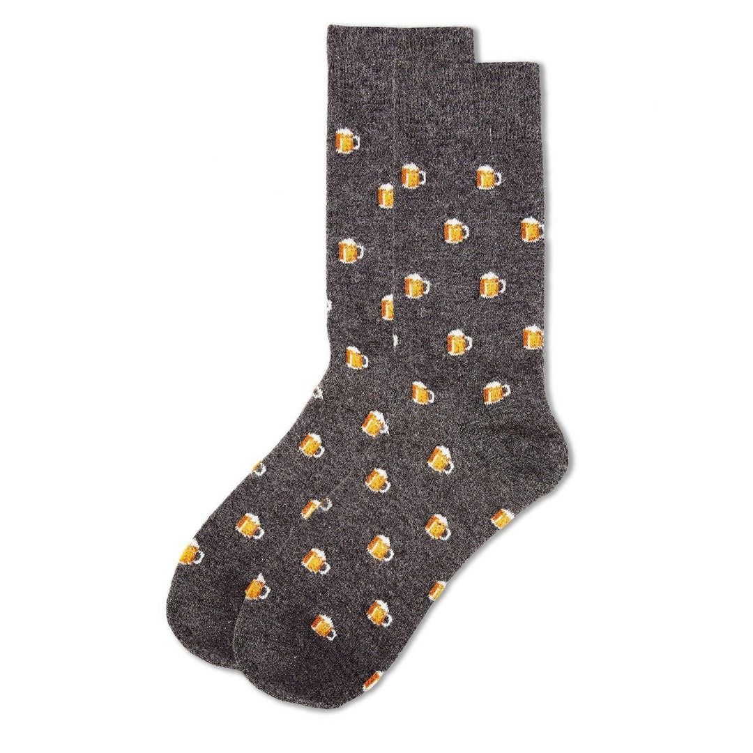 MeMoi Men's Beer Mug Cashmere Blend Crew Socks