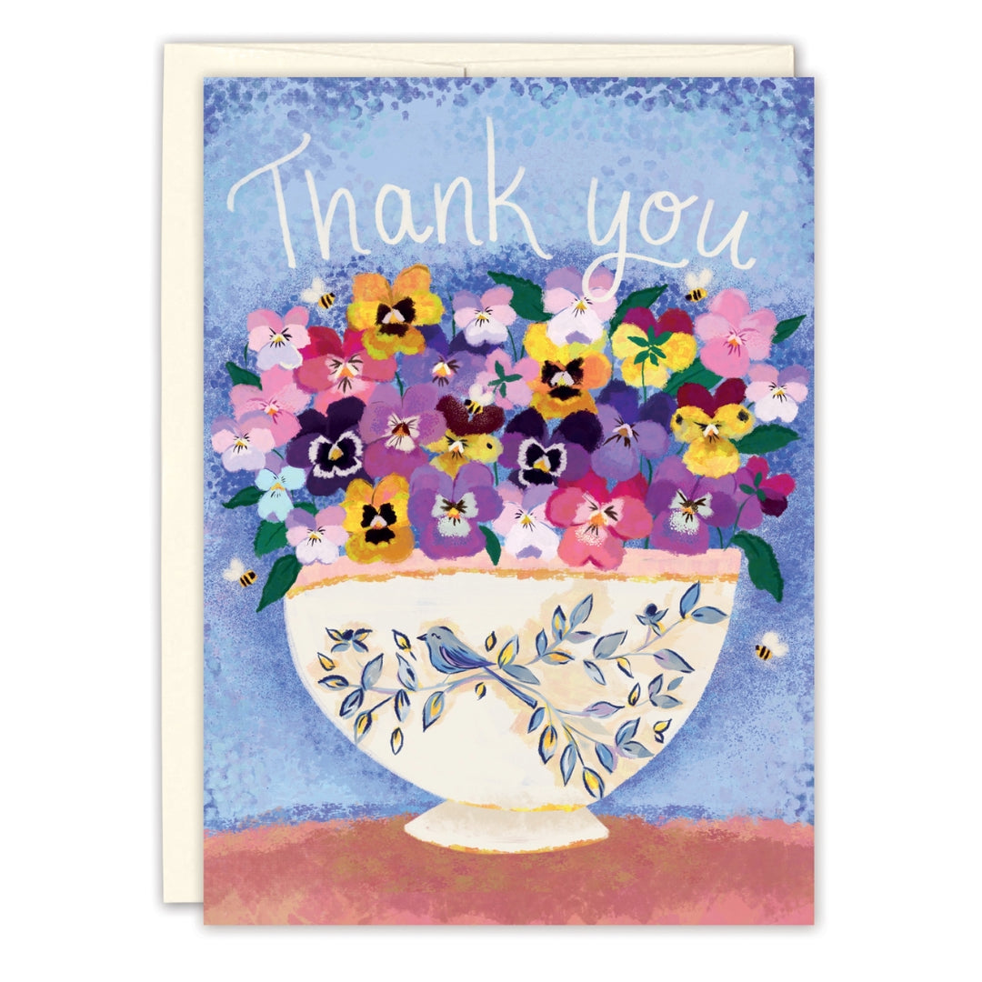 Pansies Thank You Blank Greeting Card