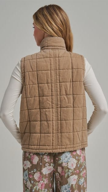 BON Vests Vintage Washed Quilted Puffer Vest - Multiple Colors Vintage Washed Quilted Puffer Vest - Multiple Colors