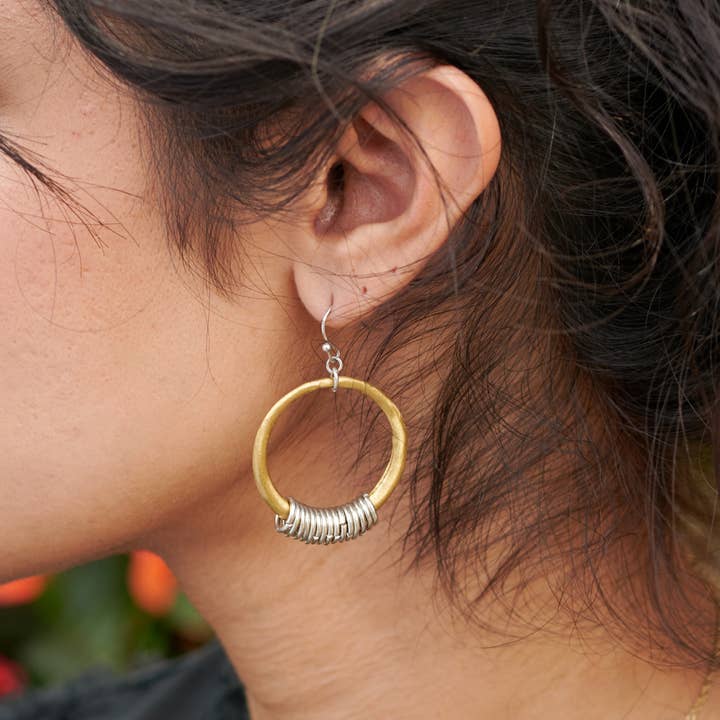 World Finds Earrings World Finds Dangle Circle Hoop Earring - Multiple Colors World Finds Dangle Circle Hoop Earring - Multiple Colors