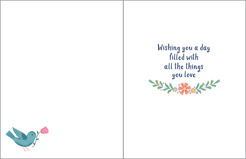 Gina B Designs Books & Bird Mother's Day Card