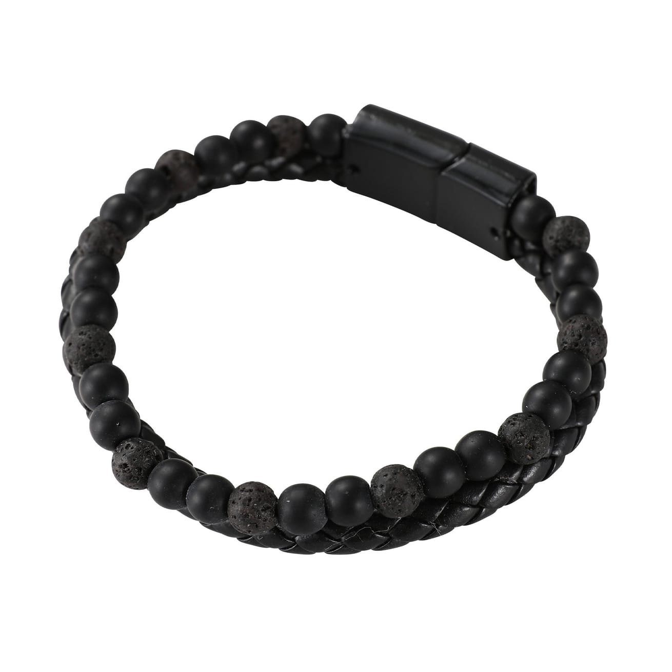 Mad Man Men's Jewelry Mad Man Leather and Lava Rock Bracelet - Multiple Colors 24198878 Mad Man Leather and Lava Rock Bracelet - Multiple Colors