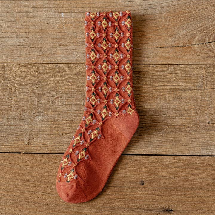 New Diamond White Trim Midtube Sock - Multiple Colors
