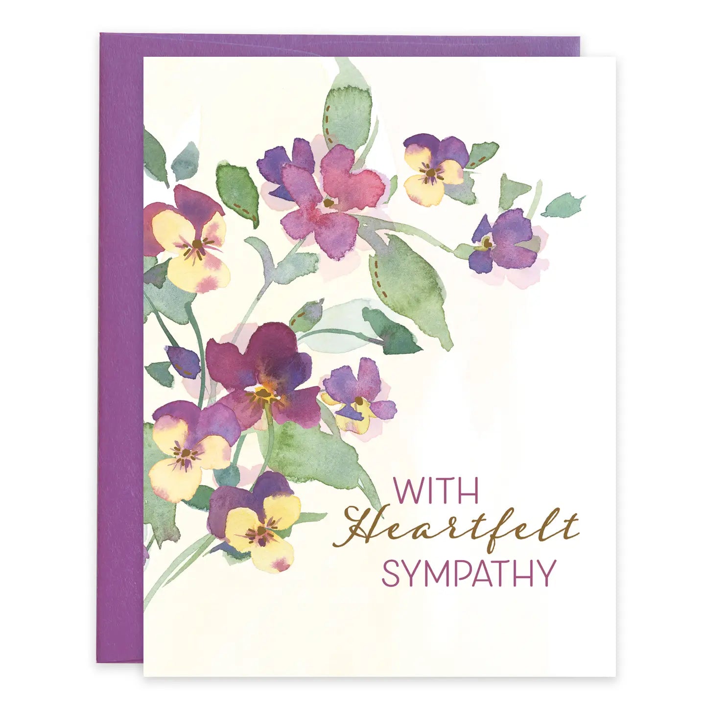 Gina B Designs Cards Purple Pansies Sympathy Greeting Card 66100190 Purple Pansies Sympathy Greeting Card