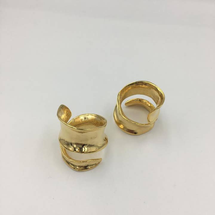 Volare Rings Volare Gold Plated Adjustable Ring - #4BR9G 54526174 Volare Gold Plated Adjustable Ring - #4BR9G