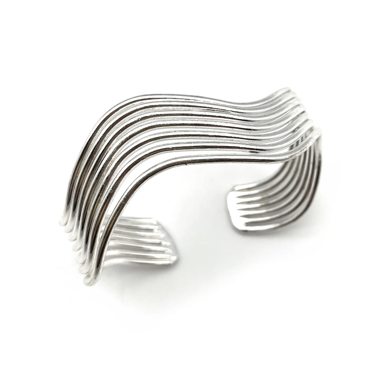 Anju Jewelry Bracelets Anju Jewelry Silver Thin Wavy Band Bracelet 61965534 Anju Jewelry Silver Thin Wavy Band Bracelet