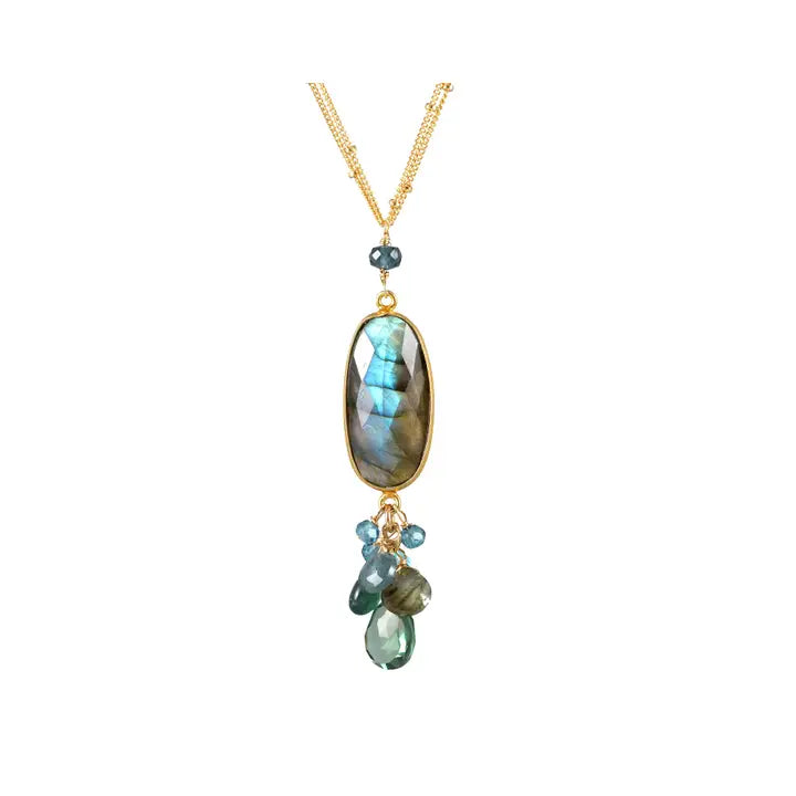 Alicia Van Fleteren Labradorite Oval Cluster Necklace
