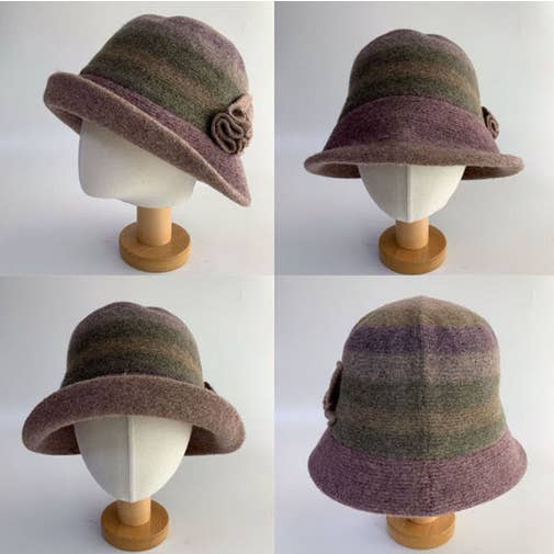 Comfortarians Bungee Bucket Hat with Stitched Flower - Multiple Colors