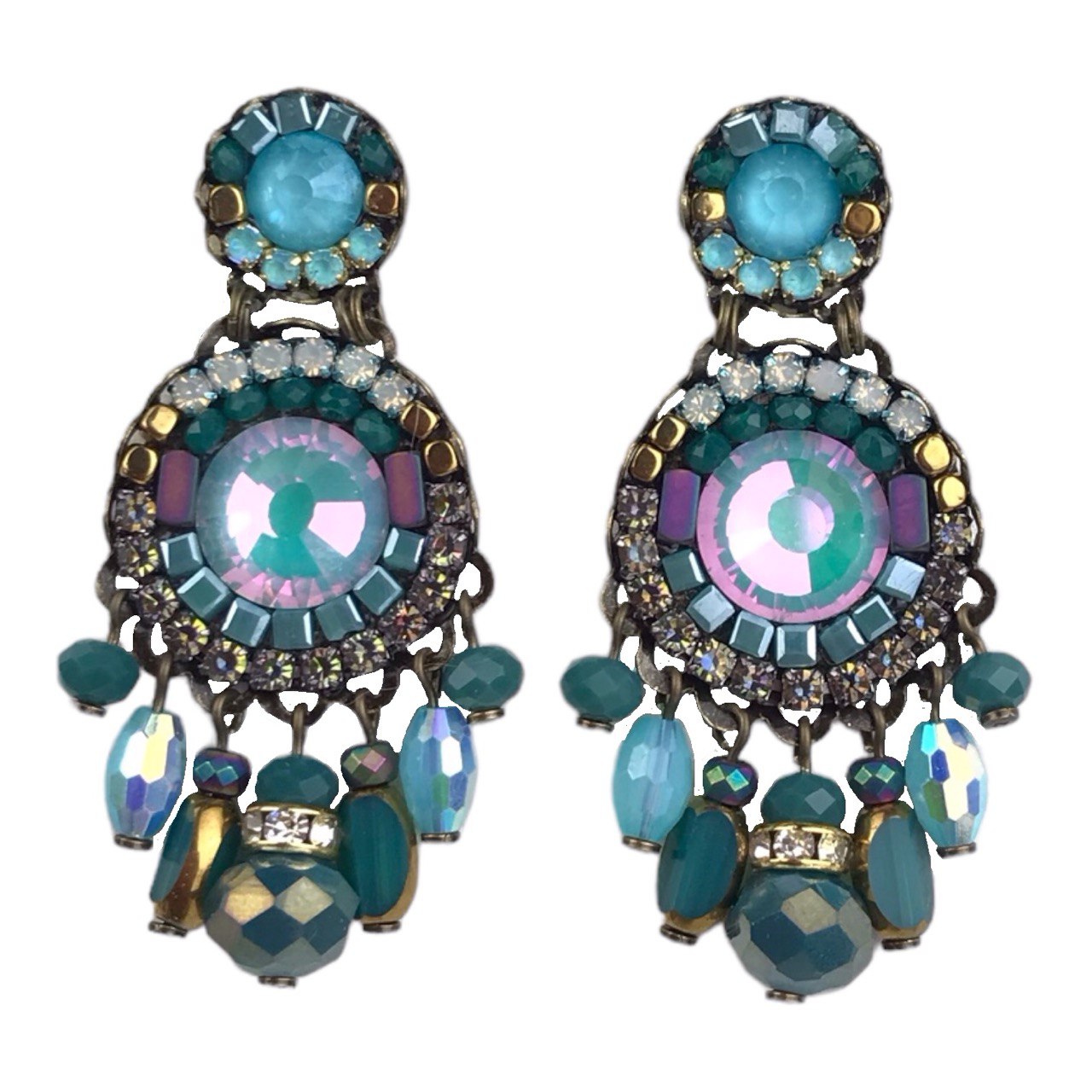 Melizi Jewelry Casual Blue Crystal Earrings