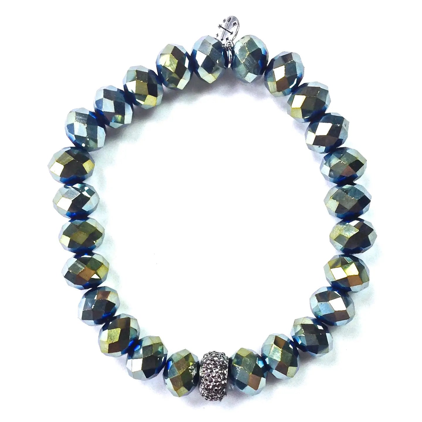 Faceted Glass Stretch Bracelet - Multiple Colors