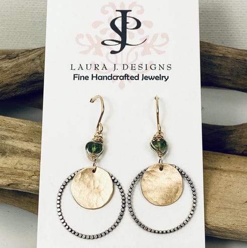 Laura J Designs Earrings Laura J Designs Mixed Metal Disc Earrings 74264798 Laura J Designs Mixed Metal Disc Earrings