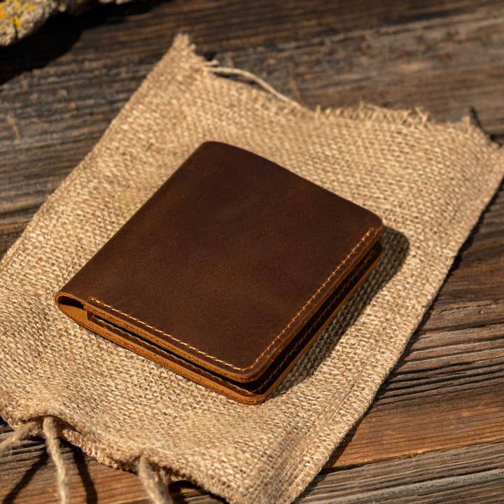 American Leather Goods Vertical Bifold Wallet - Multiple Colors