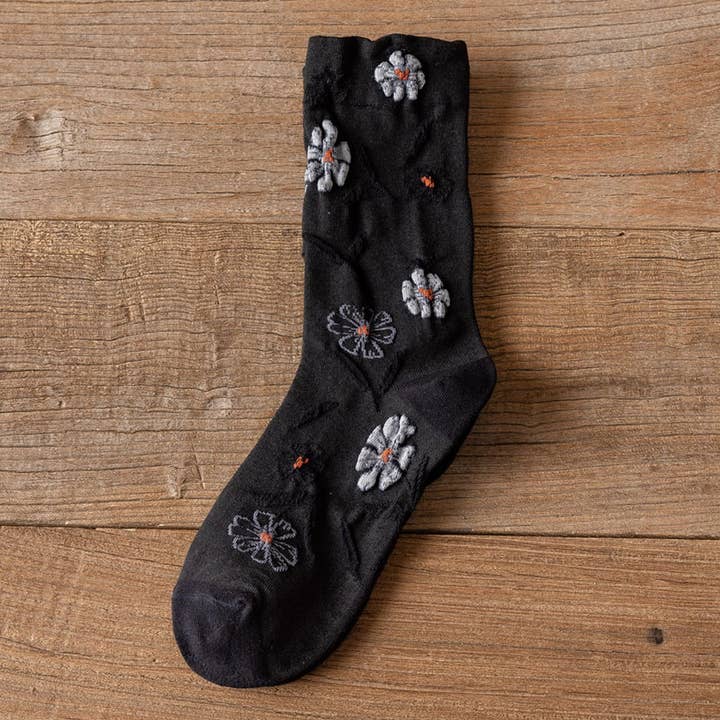 Flower Midtube Sock - Multiple Colors