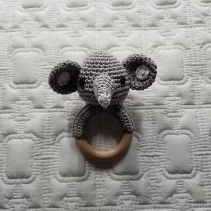 Crochet & Wood Rattle - Multiple Animals