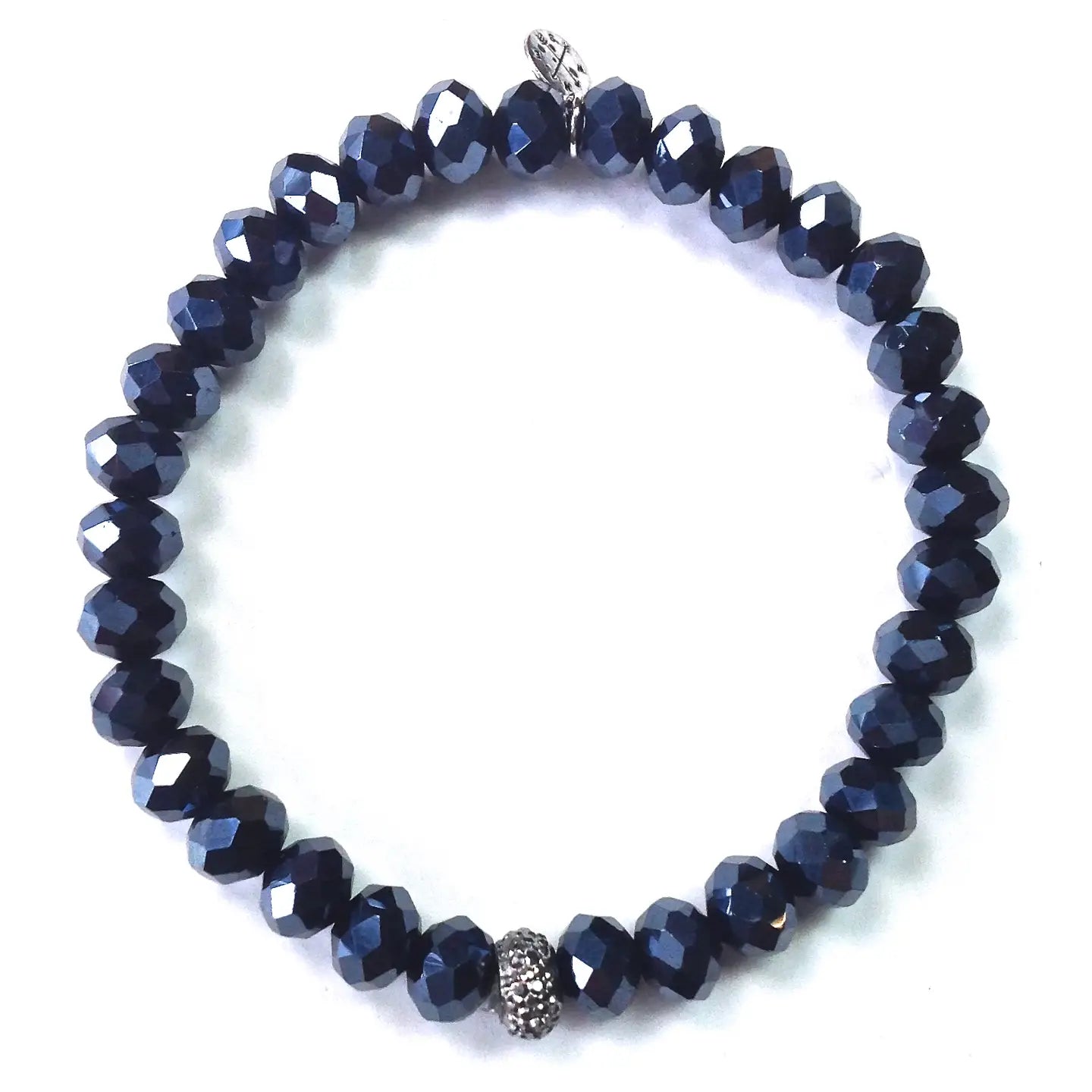 Faceted Glass Stretch Bracelet - Multiple Colors