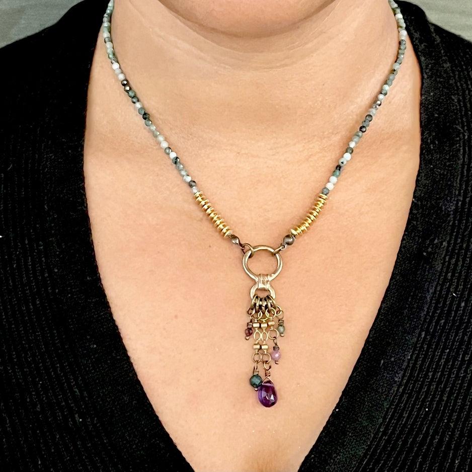 Lock & Key Burst of Stones Necklace