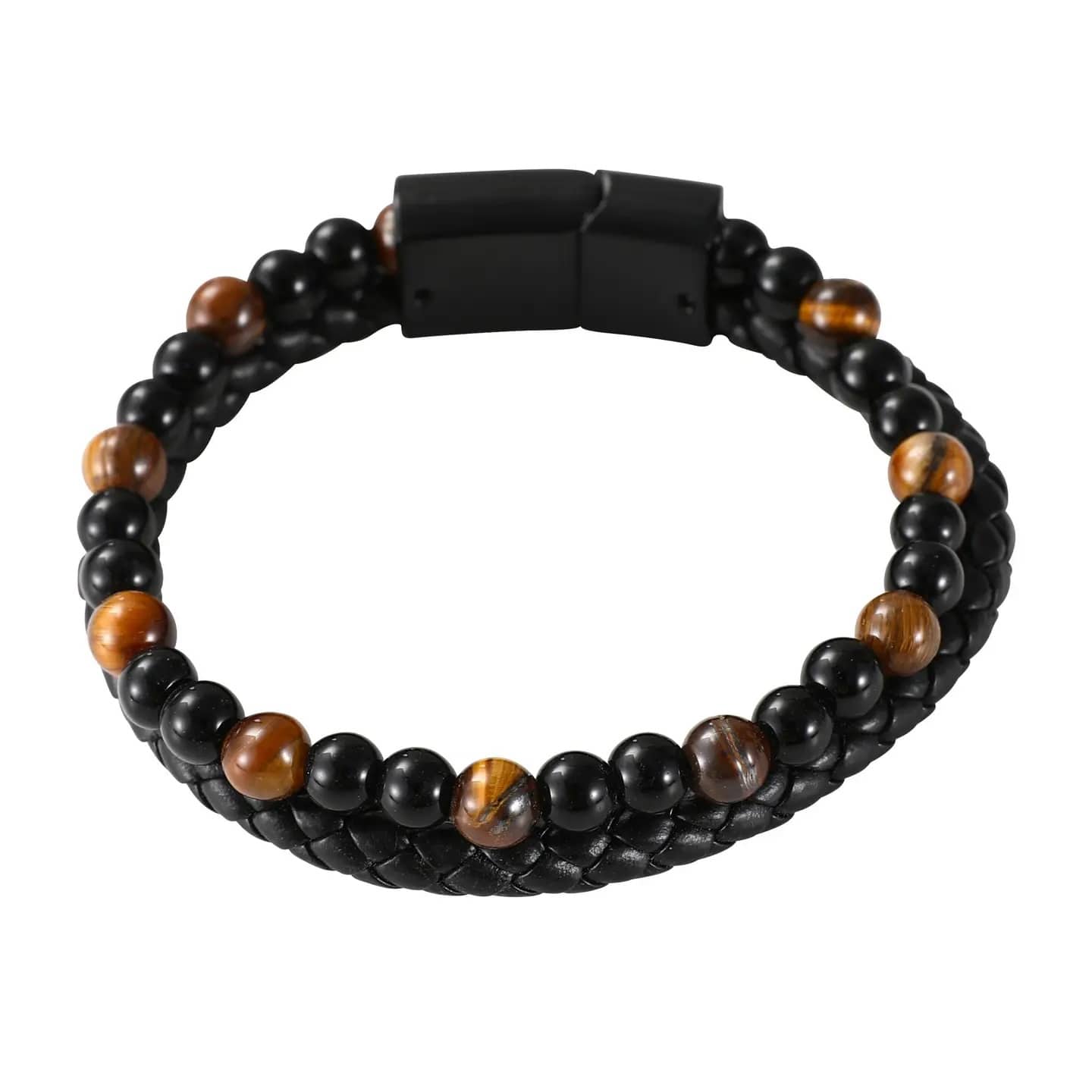 Mad Man Men's Jewelry Mad Man Leather and Lava Rock Bracelet - Multiple Colors 22096606 Mad Man Leather and Lava Rock Bracelet - Multiple Colors