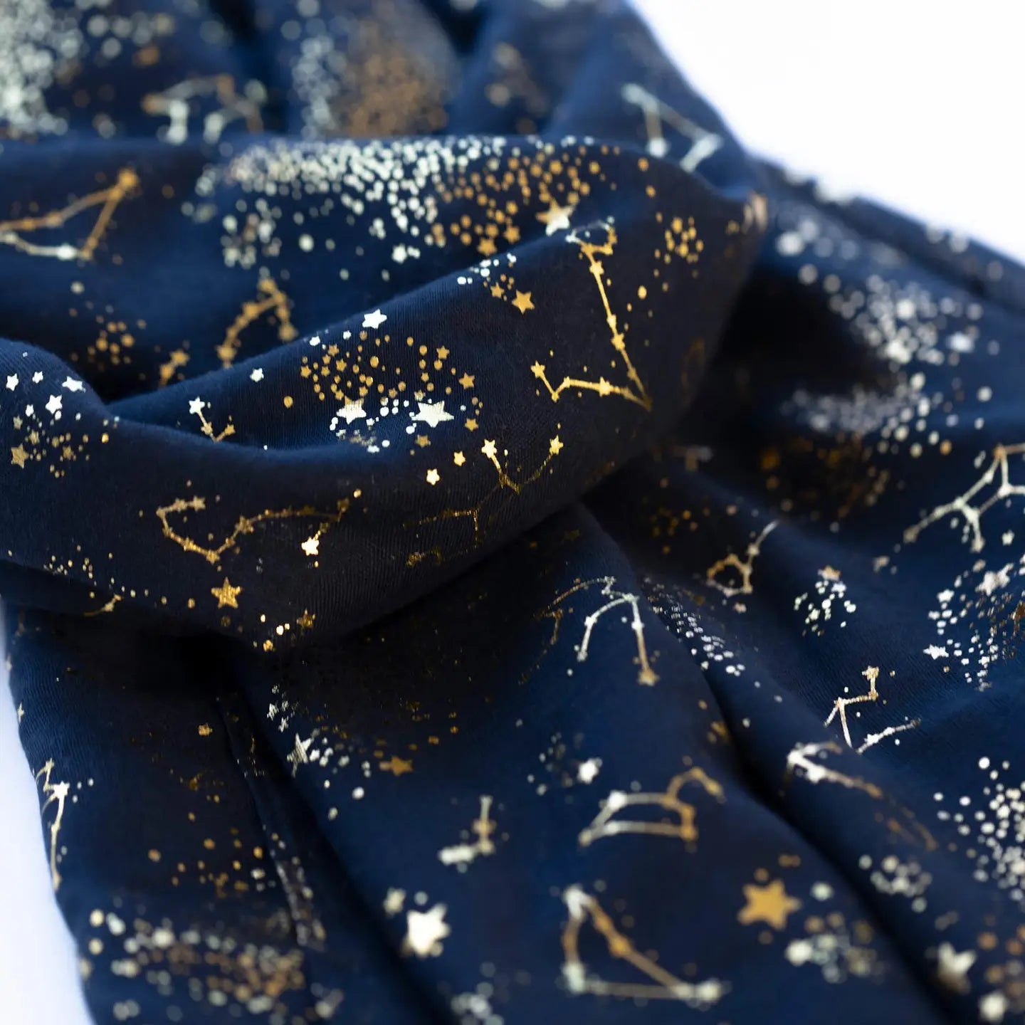 Studio Hop Shimmering Constellations Gold Foil Scarf
