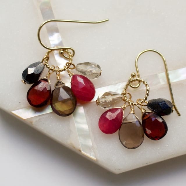 A.V. Max Earrings A.V. Max Semi Precious Cluster Earrings - Multiple Colors 28725214 A.V. Max Semi Precious Cluster Earrings - Multiple Colors